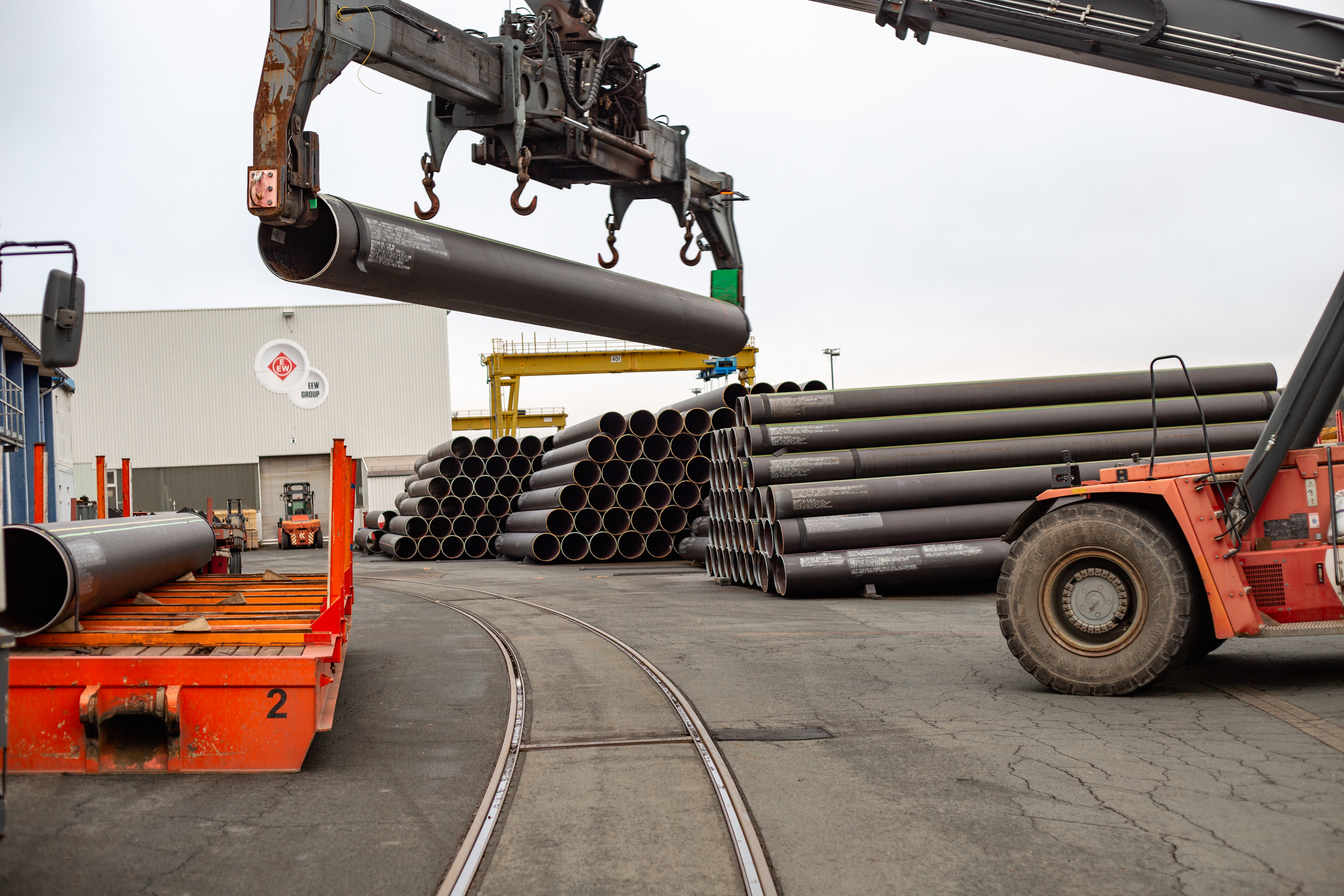 LSAW steel pipes produced at EEW Pipe Production