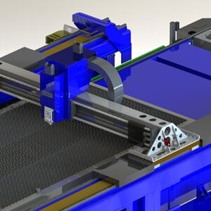 3d render of cnc cutting machine